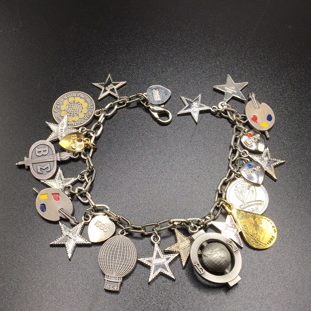 Vintage 1979-1985 BSPhi sorority charm bracelet